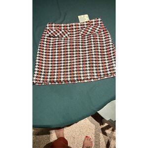 BAUM UND PFERDGARTEN SHANNA SKIRT RED CHECK TWEED SZ 8 NEW
